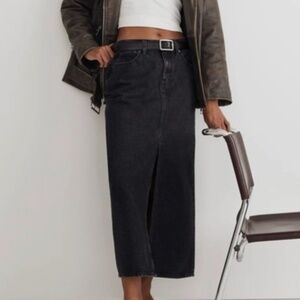 NWT Madewell Denim Mid-Rise Maxi Skirt in Lunar Wash